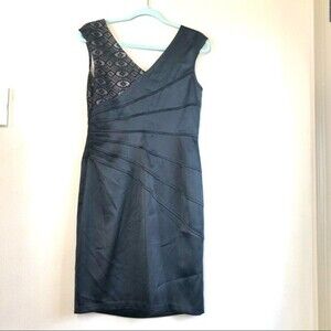 Maggy London Black Sleeveless V-neck Mini Dress Size 8 Vintage